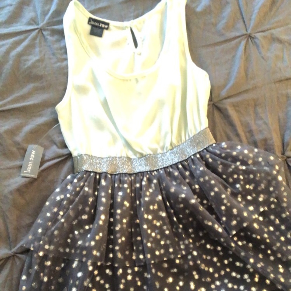 Size S seafoam green with silver polka dots dress